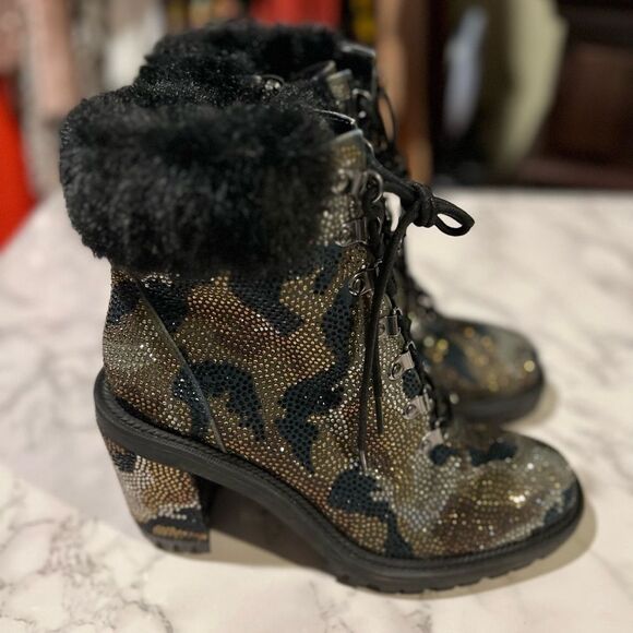 Jessica Simpson Deliah Womens Rhinestone Round Toe Ankle Boots - Picture 10 of 11